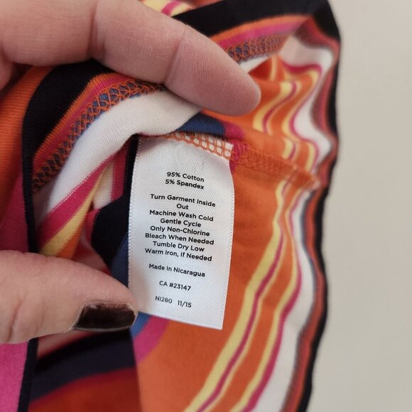 NWT Talbots Striped Blouse Top Stretch Orange Pink Classic Women's S - Picture 6 of 6